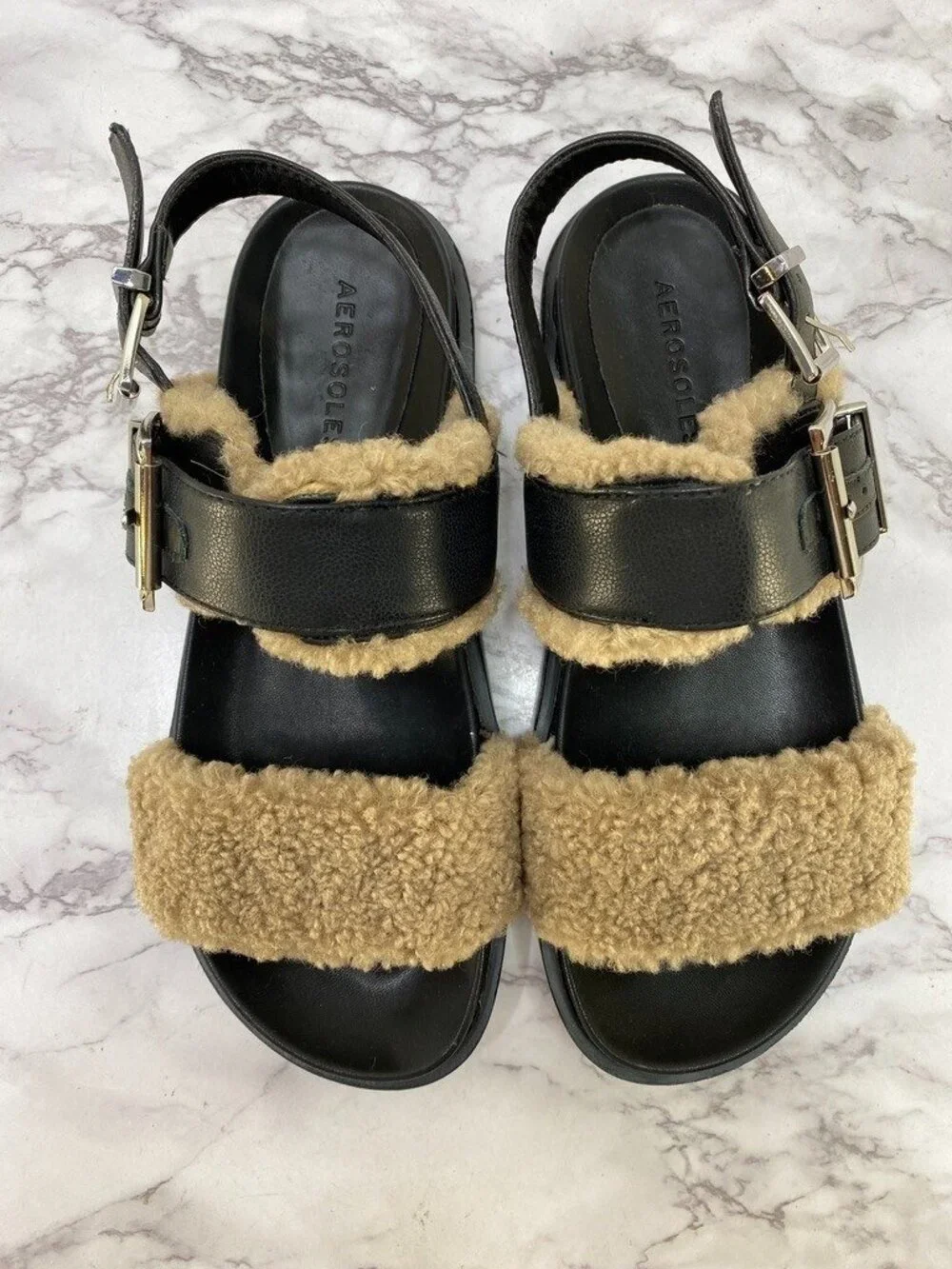 Aerosoles Women's Lada Buckle Strap Footbed Sandals Lord&Taylor SZ 7M